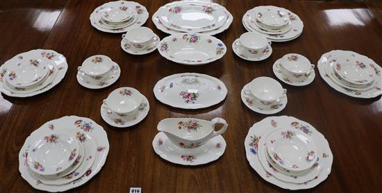 A fourteen piece Royal Worcester Coalport style Louise pattern dinner service